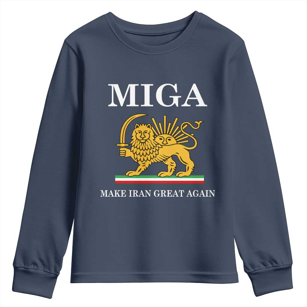 Make Iran Great Again Patriotic MIGA Youth Sweatshirt Lion and Sun Iranian Revolution Freedom Supporters