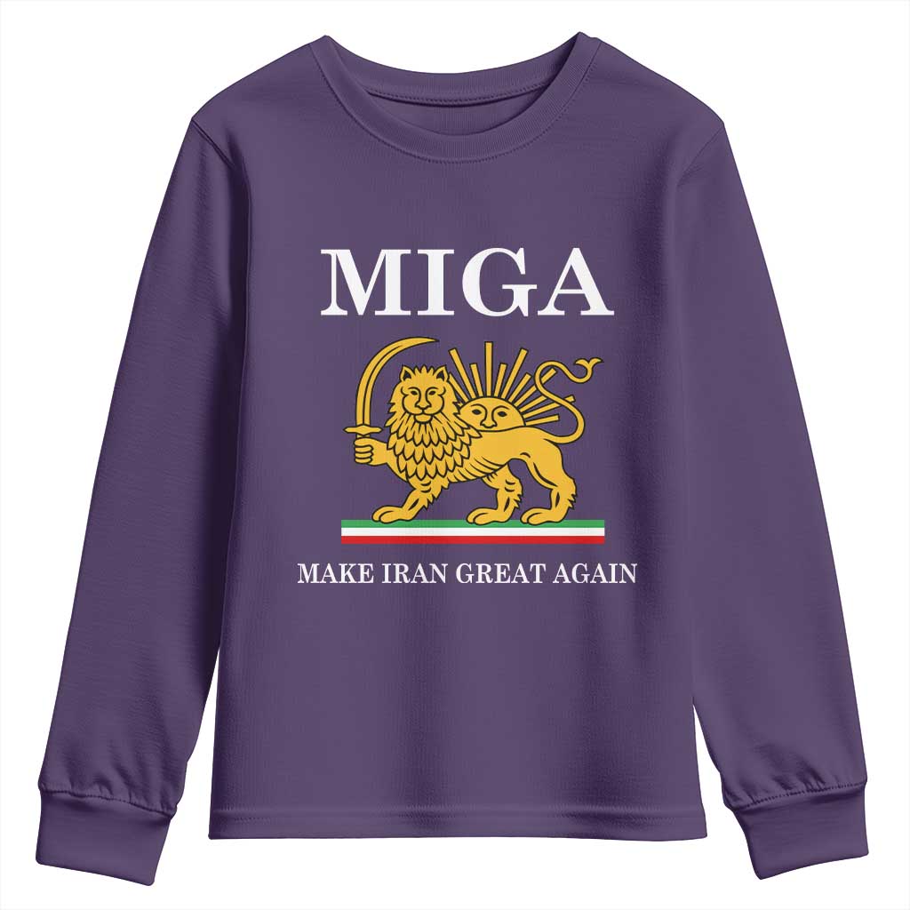 Make Iran Great Again Patriotic MIGA Youth Sweatshirt Lion and Sun Iranian Revolution Freedom Supporters