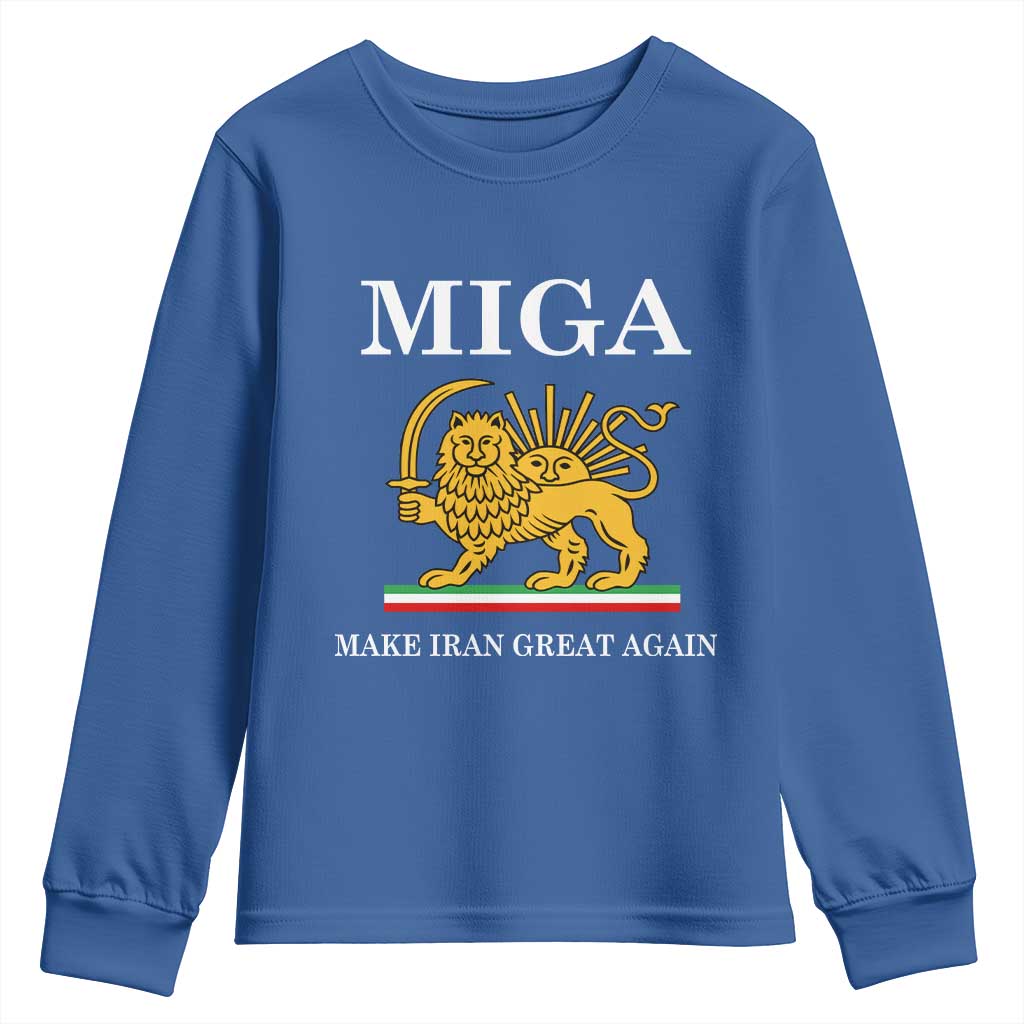 Make Iran Great Again Patriotic MIGA Youth Sweatshirt Lion and Sun Iranian Revolution Freedom Supporters