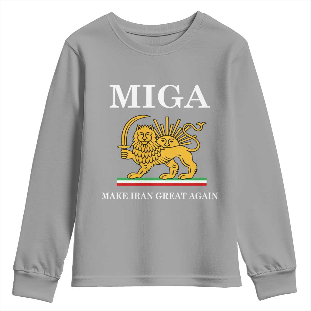 Make Iran Great Again Patriotic MIGA Youth Sweatshirt Lion and Sun Iranian Revolution Freedom Supporters