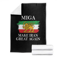 Make Iran Great Again Patriotic MIGA Throw Blanket Lion and Sun Flag Iranian Revolution