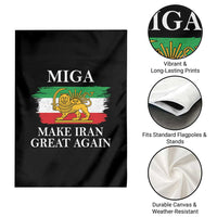 Make Iran Great Again Patriotic MIGA Garden Flag Lion and Sun Flag Iranian Revolution