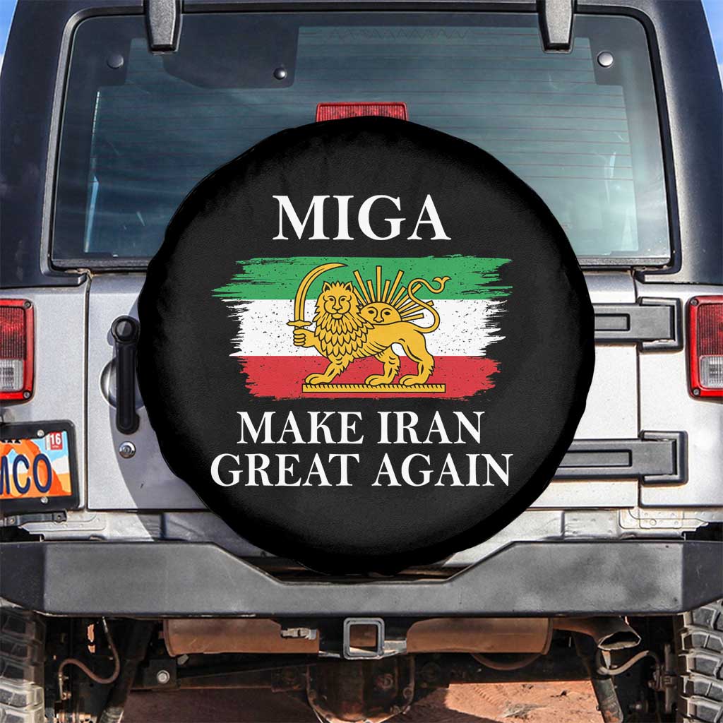 Make Iran Great Again Patriotic MIGA Spare Tire Cover Lion and Sun Flag Iranian Revolution