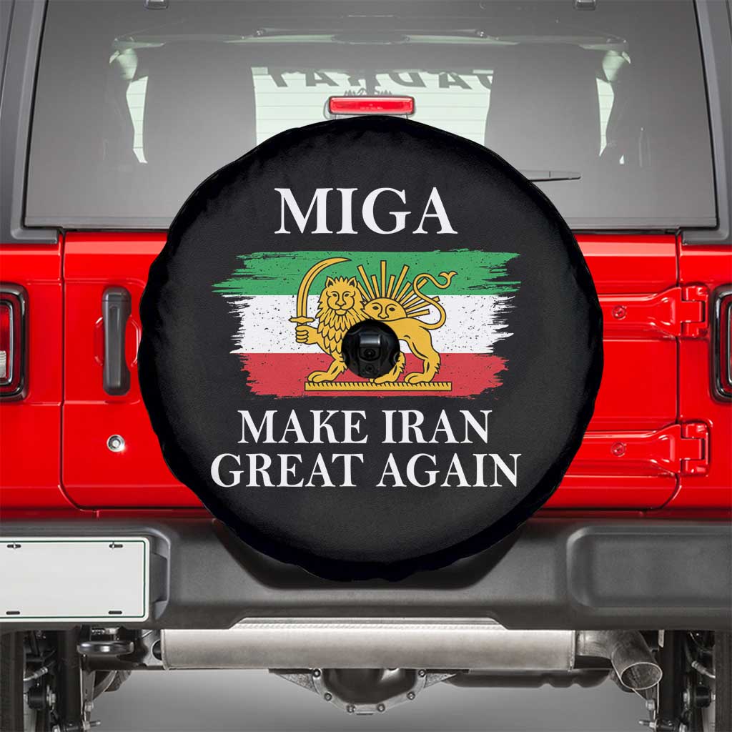Make Iran Great Again Patriotic MIGA Spare Tire Cover Lion and Sun Flag Iranian Revolution