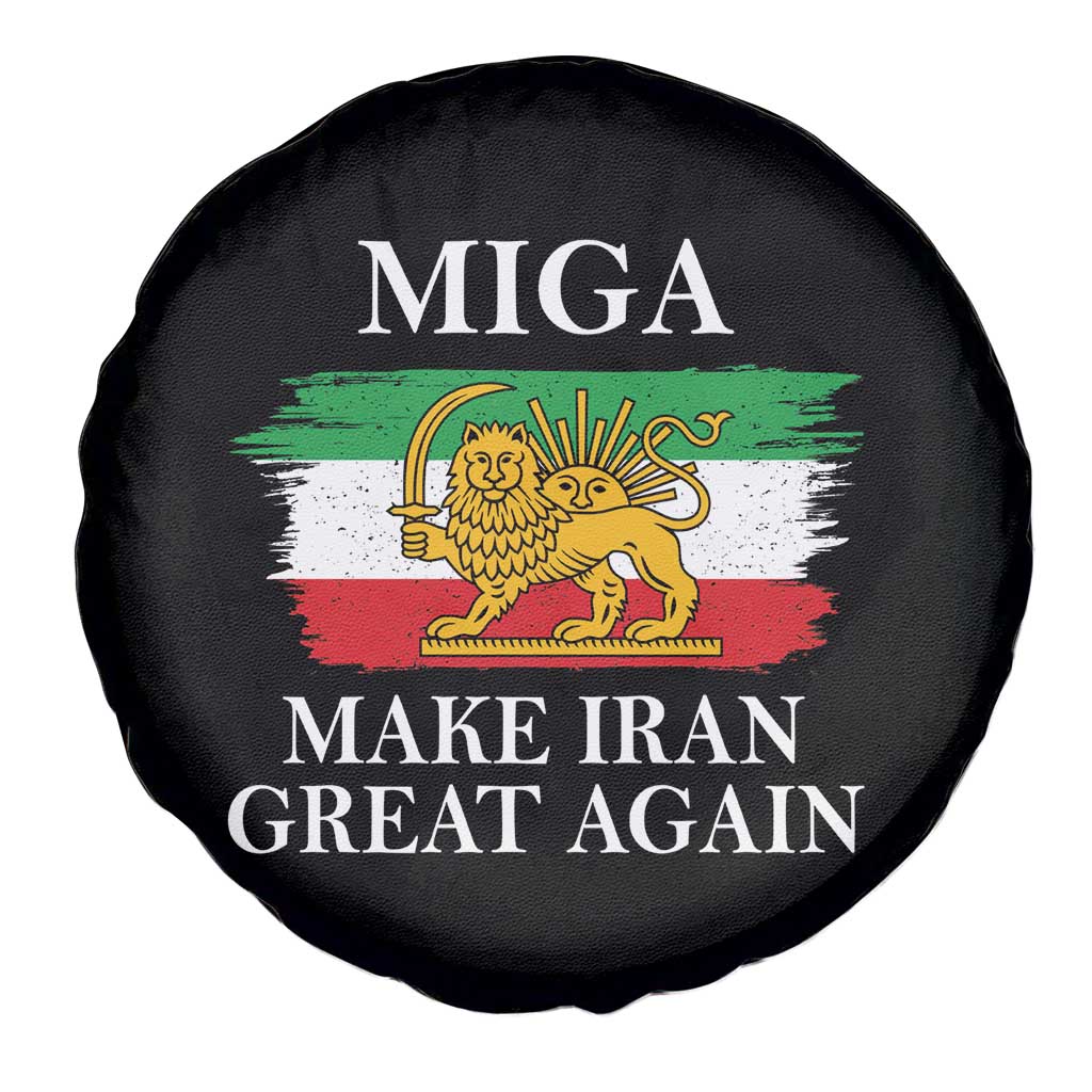 Make Iran Great Again Patriotic MIGA Spare Tire Cover Lion and Sun Flag Iranian Revolution