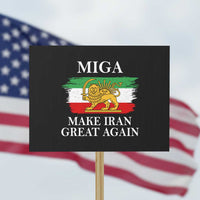 Make Iran Great Again Patriotic MIGA Protest Sign Lion and Sun Flag Iranian Revolution