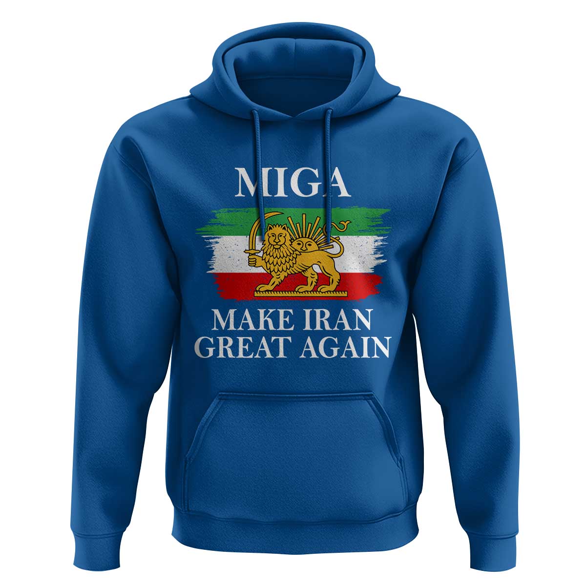 Make Iran Great Again Patriotic MIGA Hoodie Lion and Sun Flag Iranian Revolution