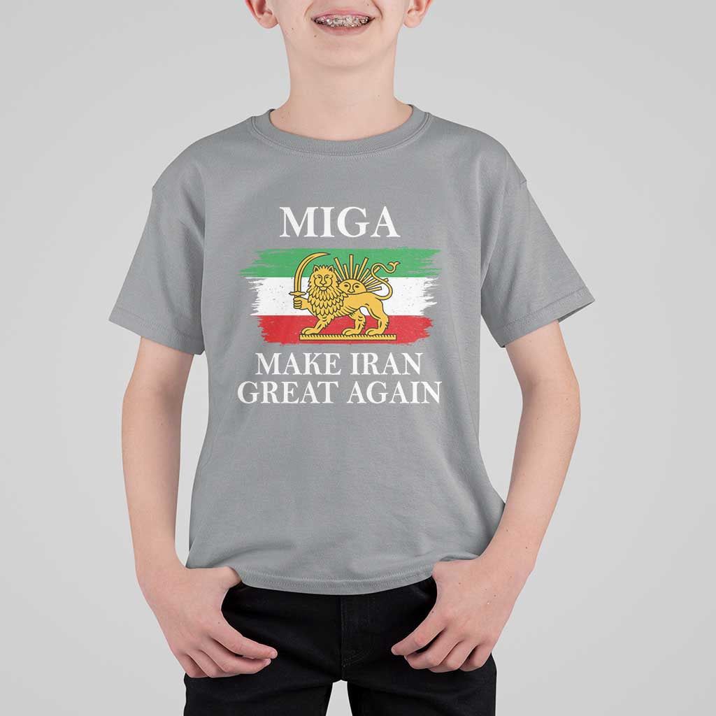 Make Iran Great Again Patriotic MIGA T Shirt For Kid Lion and Sun Flag Iranian Revolution