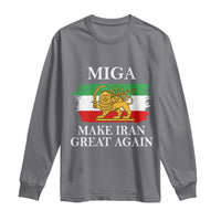 Make Iran Great Again Patriotic MIGA Long Sleeve Shirt Lion and Sun Flag Iranian Revolution