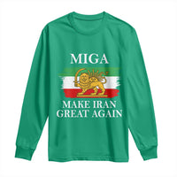 Make Iran Great Again Patriotic MIGA Long Sleeve Shirt Lion and Sun Flag Iranian Revolution