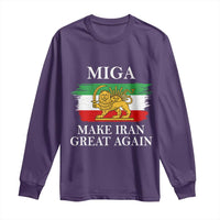 Make Iran Great Again Patriotic MIGA Long Sleeve Shirt Lion and Sun Flag Iranian Revolution