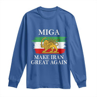 Make Iran Great Again Patriotic MIGA Long Sleeve Shirt Lion and Sun Flag Iranian Revolution