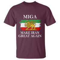 Make Iran Great Again Patriotic MIGA T Shirt Lion and Sun Flag Iranian Revolution