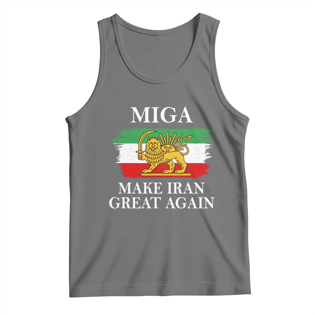 Make Iran Great Again Patriotic MIGA Tank Top Lion and Sun Flag Iranian Revolution