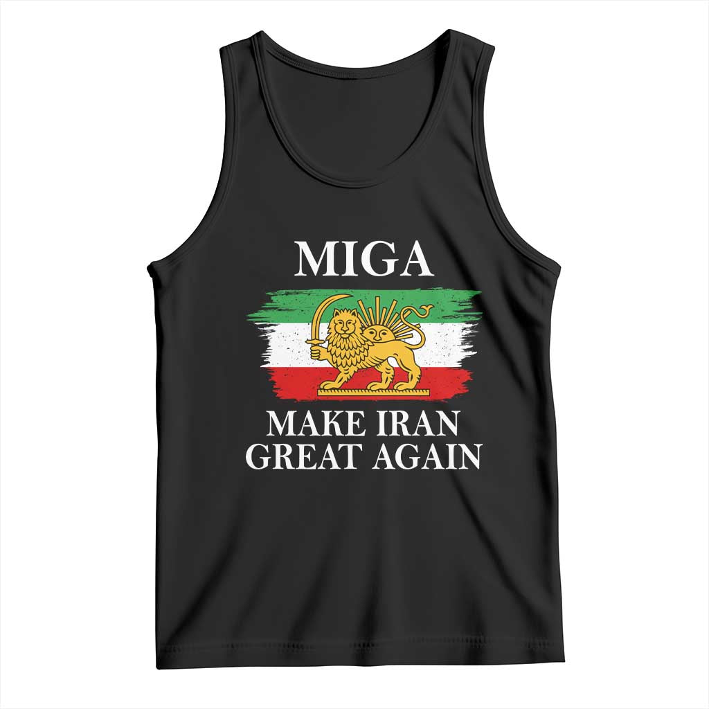 Make Iran Great Again Patriotic MIGA Tank Top Lion and Sun Flag Iranian Revolution
