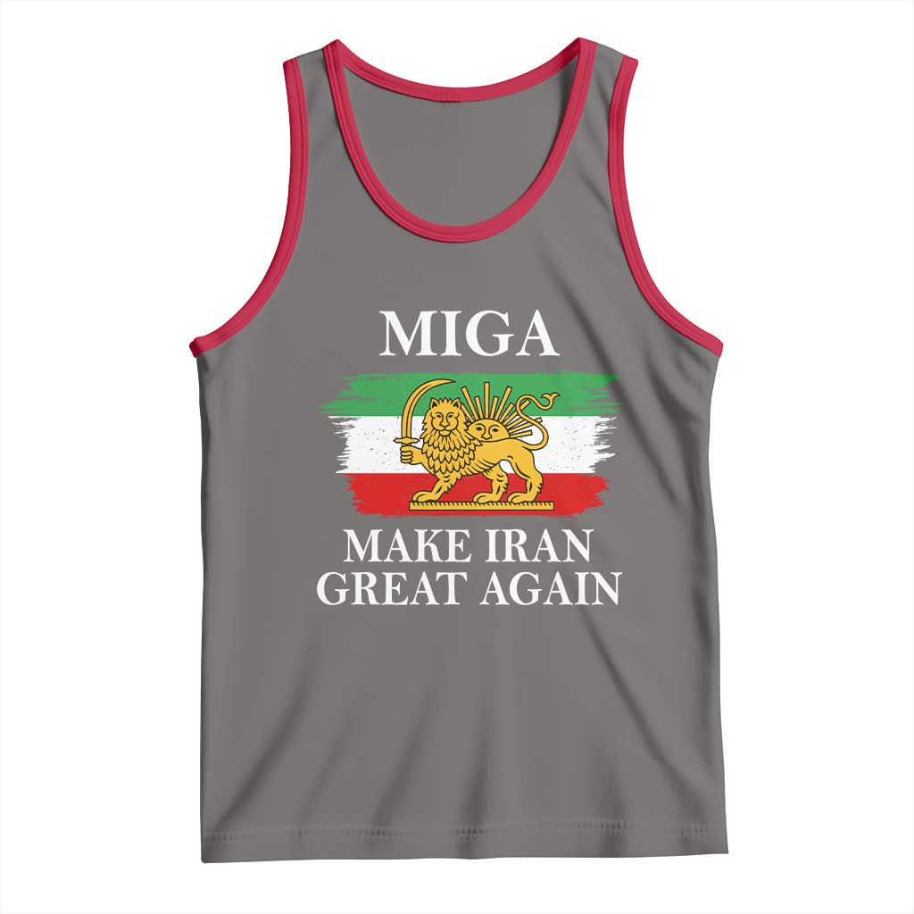 Make Iran Great Again Patriotic MIGA Tank Top Lion and Sun Flag Iranian Revolution