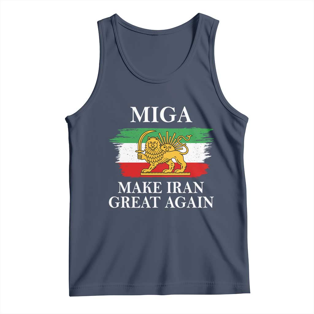 Make Iran Great Again Patriotic MIGA Tank Top Lion and Sun Flag Iranian Revolution