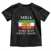 Make Iran Great Again Patriotic MIGA Toddler T Shirt Lion and Sun Flag Iranian Revolution