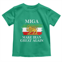Make Iran Great Again Patriotic MIGA Toddler T Shirt Lion and Sun Flag Iranian Revolution