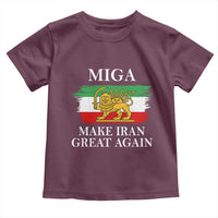 Make Iran Great Again Patriotic MIGA Toddler T Shirt Lion and Sun Flag Iranian Revolution