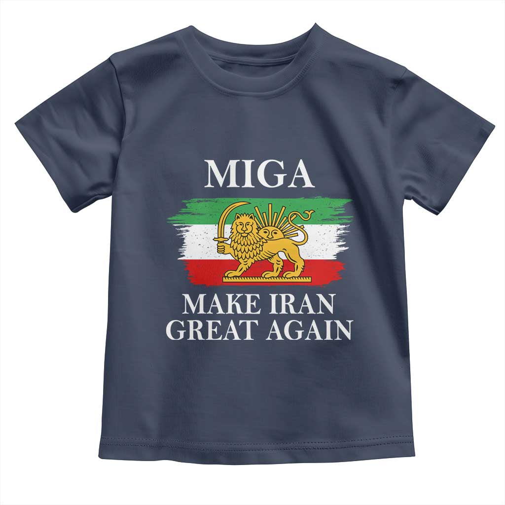 Make Iran Great Again Patriotic MIGA Toddler T Shirt Lion and Sun Flag Iranian Revolution