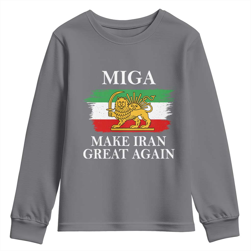 Make Iran Great Again Patriotic MIGA Youth Sweatshirt Lion and Sun Flag Iranian Revolution