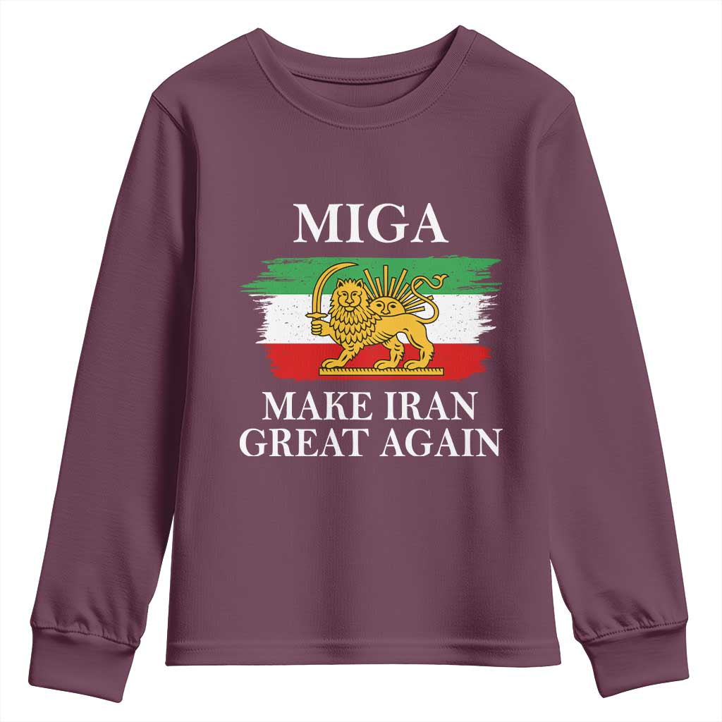 Make Iran Great Again Patriotic MIGA Youth Sweatshirt Lion and Sun Flag Iranian Revolution