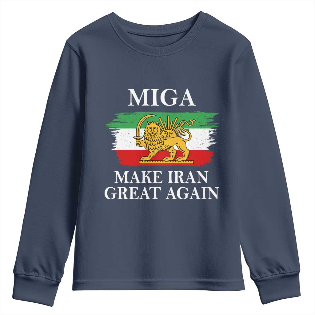 Make Iran Great Again Patriotic MIGA Youth Sweatshirt Lion and Sun Flag Iranian Revolution
