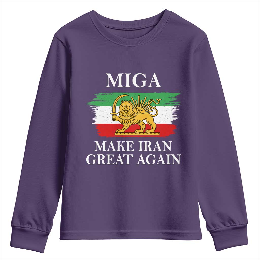 Make Iran Great Again Patriotic MIGA Youth Sweatshirt Lion and Sun Flag Iranian Revolution