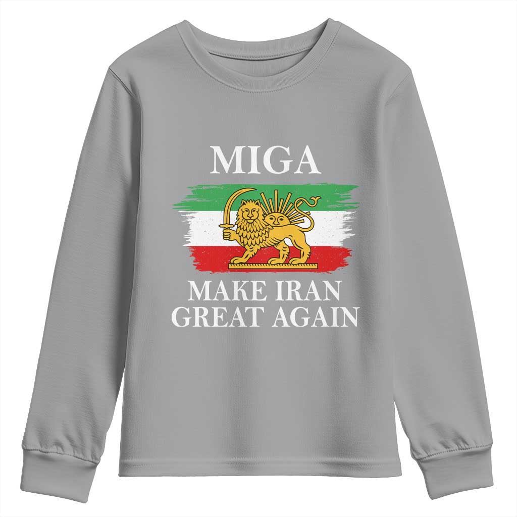 Make Iran Great Again Patriotic MIGA Youth Sweatshirt Lion and Sun Flag Iranian Revolution