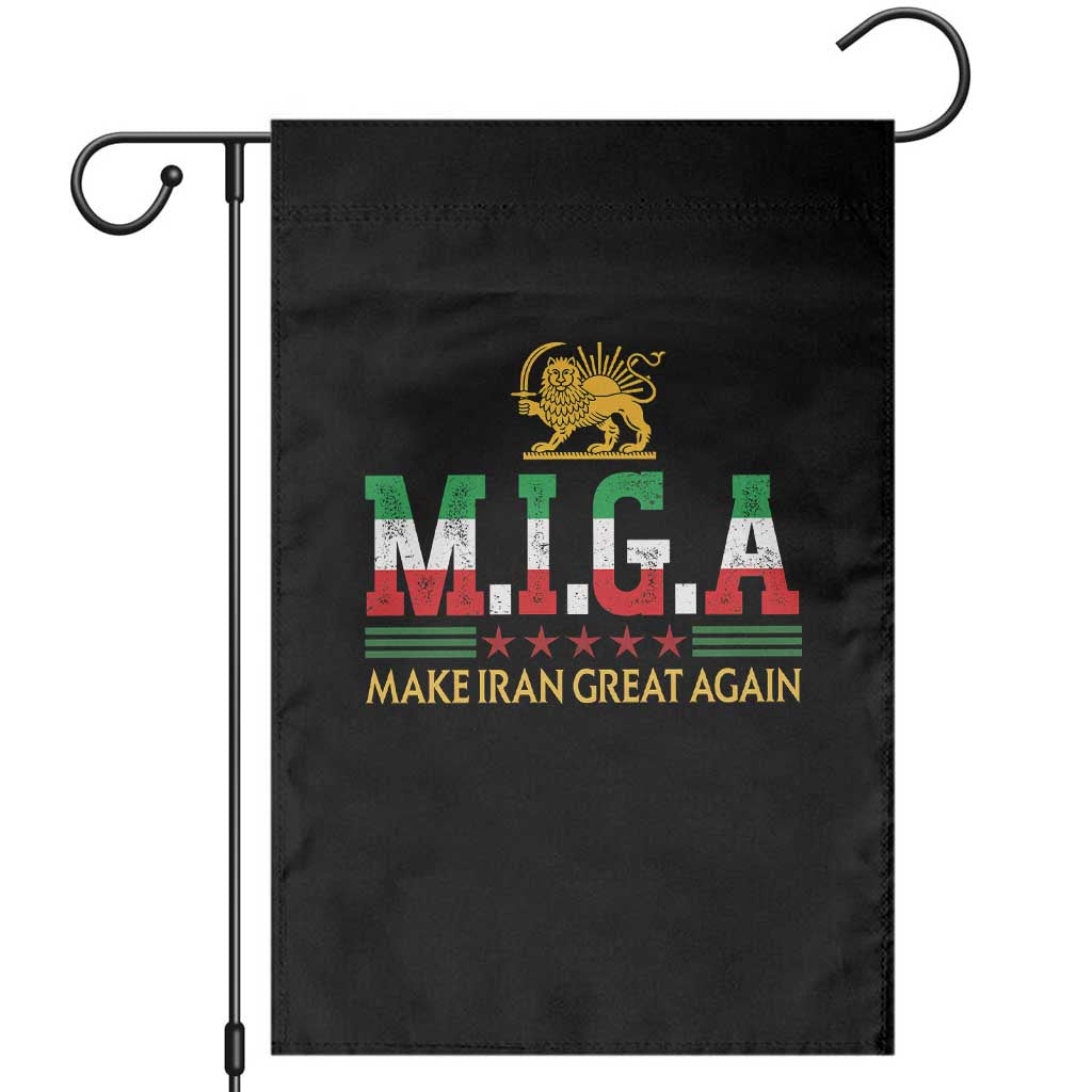Make Iran Great Again Patriotic MIGA Garden Flag Lion and Sun Persian Flag Freedom Iranian Revolution