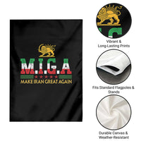 Make Iran Great Again Patriotic MIGA Garden Flag Lion and Sun Persian Flag Freedom Iranian Revolution