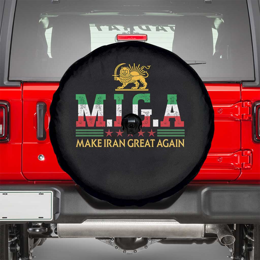 Make Iran Great Again Patriotic MIGA Spare Tire Cover Lion and Sun Persian Flag Freedom Iranian Revolution