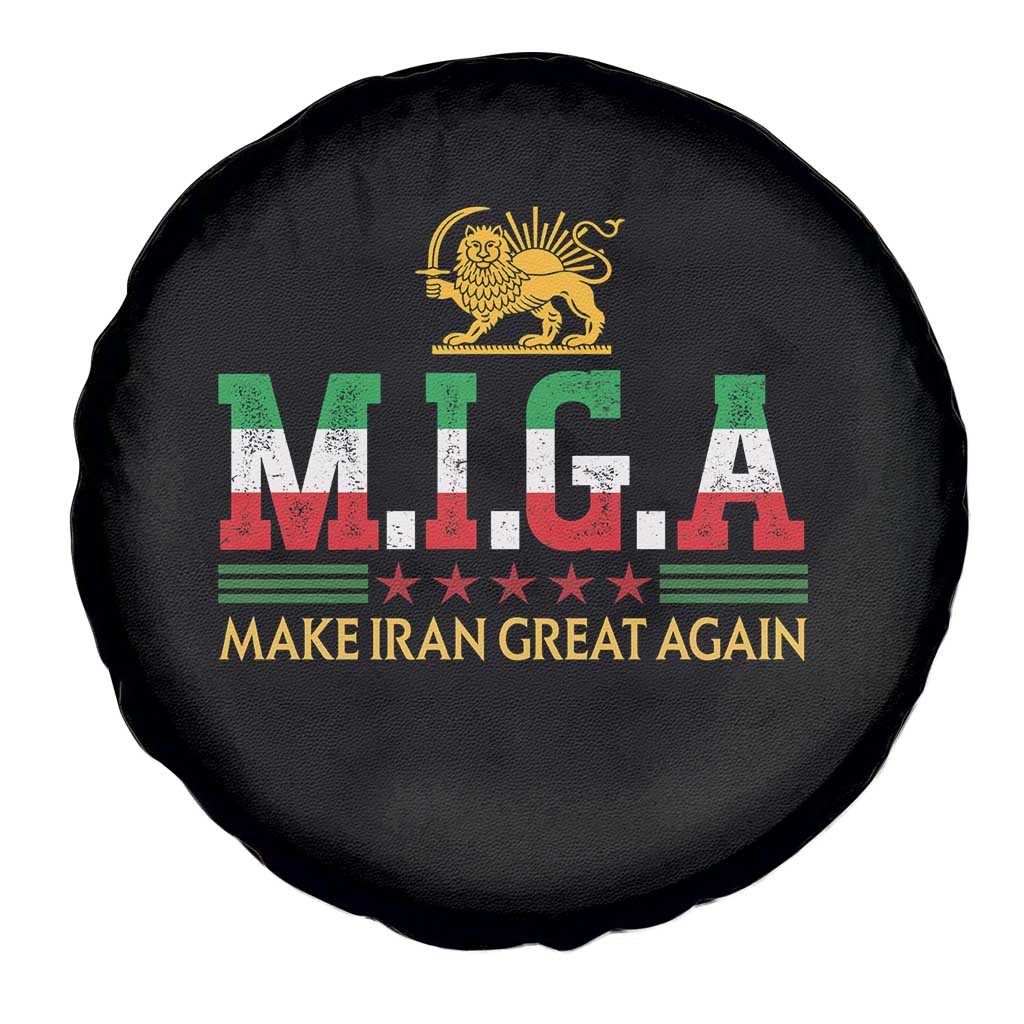 Make Iran Great Again Patriotic MIGA Spare Tire Cover Lion and Sun Persian Flag Freedom Iranian Revolution