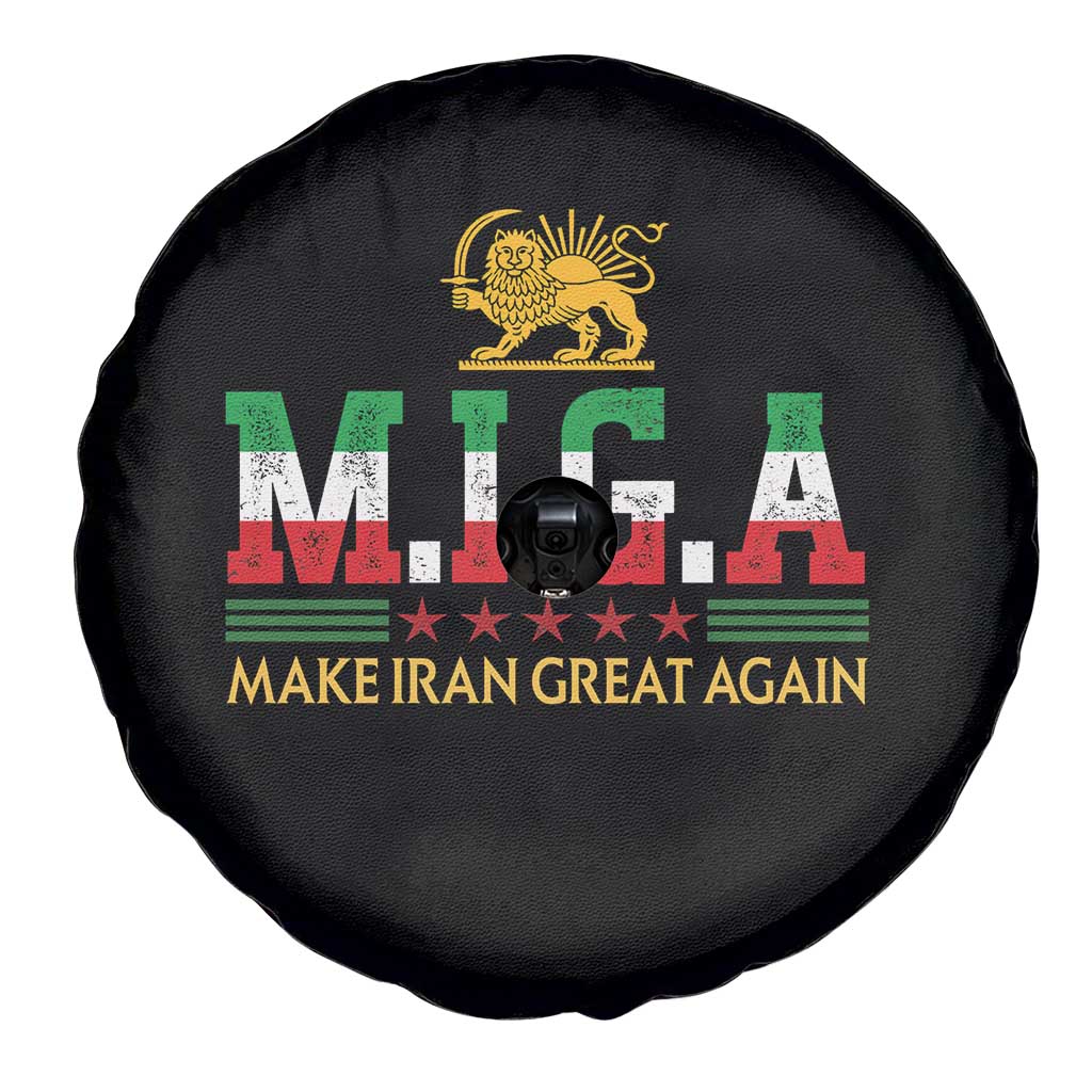 Make Iran Great Again Patriotic MIGA Spare Tire Cover Lion and Sun Persian Flag Freedom Iranian Revolution