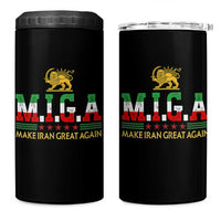 Make Iran Great Again Patriotic MIGA 4 in 1 Can Cooler Tumbler Lion and Sun Persian Flag Freedom Iranian Revolution