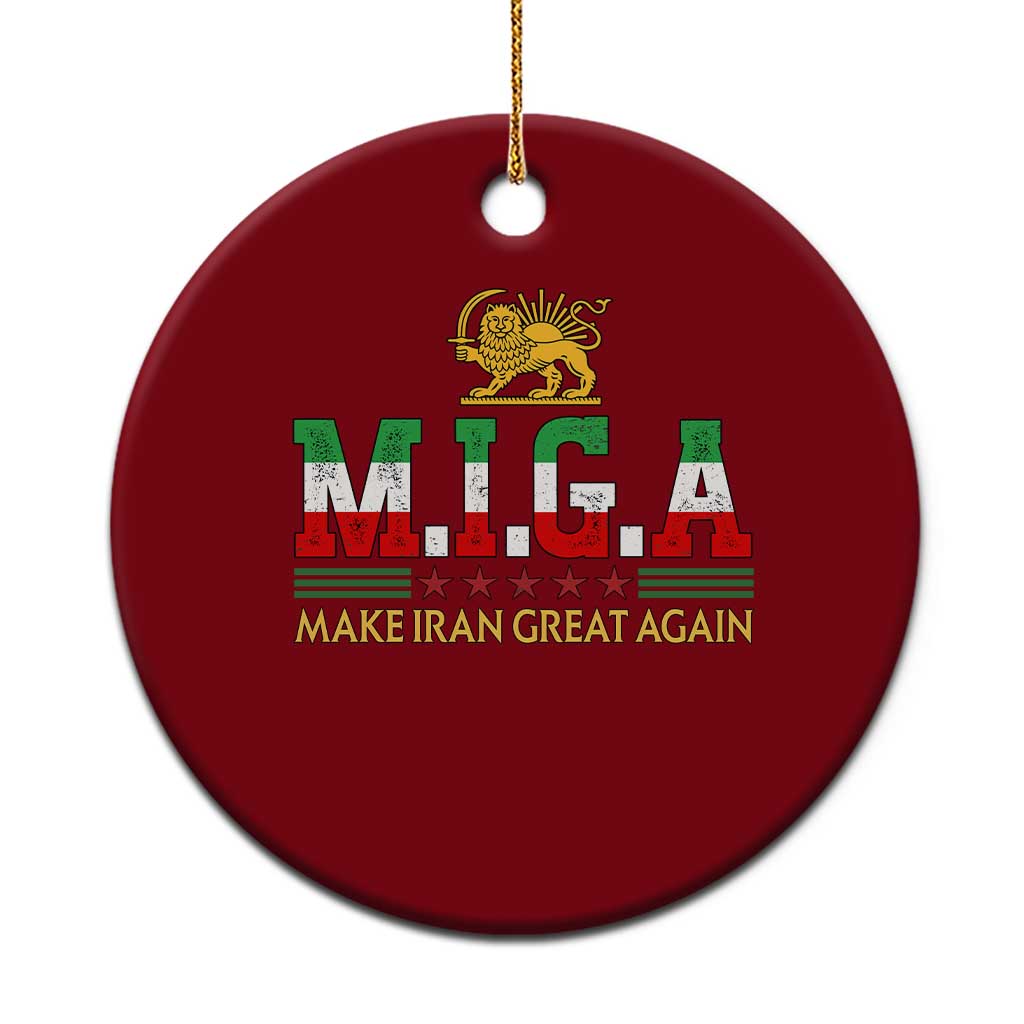 Make Iran Great Again Patriotic MIGA Ceramic Ornament Lion and Sun Persian Flag Freedom Iranian Revolution