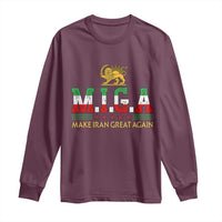 Make Iran Great Again Patriotic MIGA Long Sleeve Shirt Lion and Sun Persian Flag Freedom Iranian Revolution