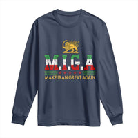 Make Iran Great Again Patriotic MIGA Long Sleeve Shirt Lion and Sun Persian Flag Freedom Iranian Revolution