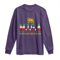 Make Iran Great Again Patriotic MIGA Long Sleeve Shirt Lion and Sun Persian Flag Freedom Iranian Revolution