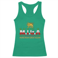 Make Iran Great Again Patriotic MIGA Racerback Tank Top Lion and Sun Persian Flag Freedom Iranian Revolution