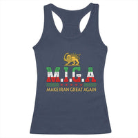 Make Iran Great Again Patriotic MIGA Racerback Tank Top Lion and Sun Persian Flag Freedom Iranian Revolution