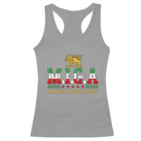 Make Iran Great Again Patriotic MIGA Racerback Tank Top Lion and Sun Persian Flag Freedom Iranian Revolution