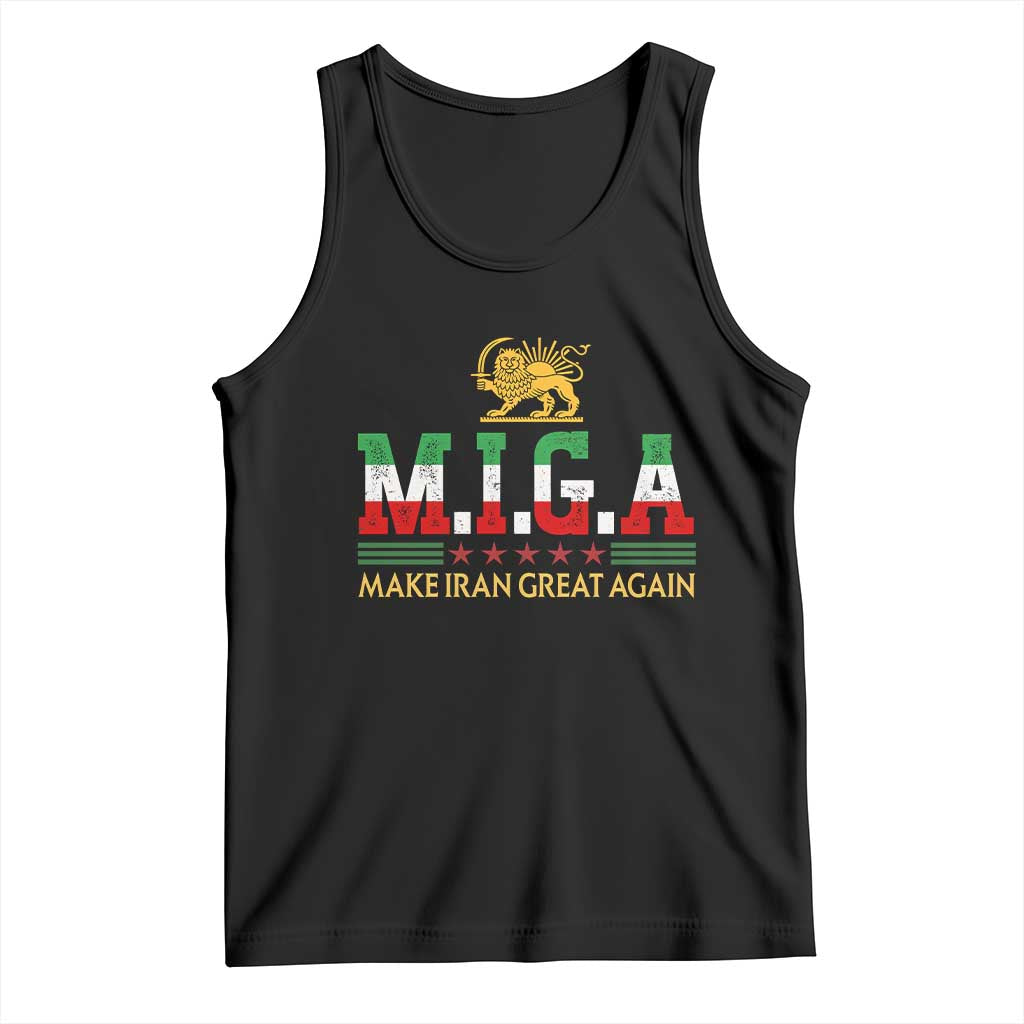 Make Iran Great Again Patriotic MIGA Tank Top Lion and Sun Persian Flag Freedom Iranian Revolution
