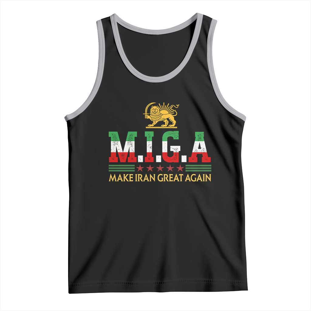 Make Iran Great Again Patriotic MIGA Tank Top Lion and Sun Persian Flag Freedom Iranian Revolution