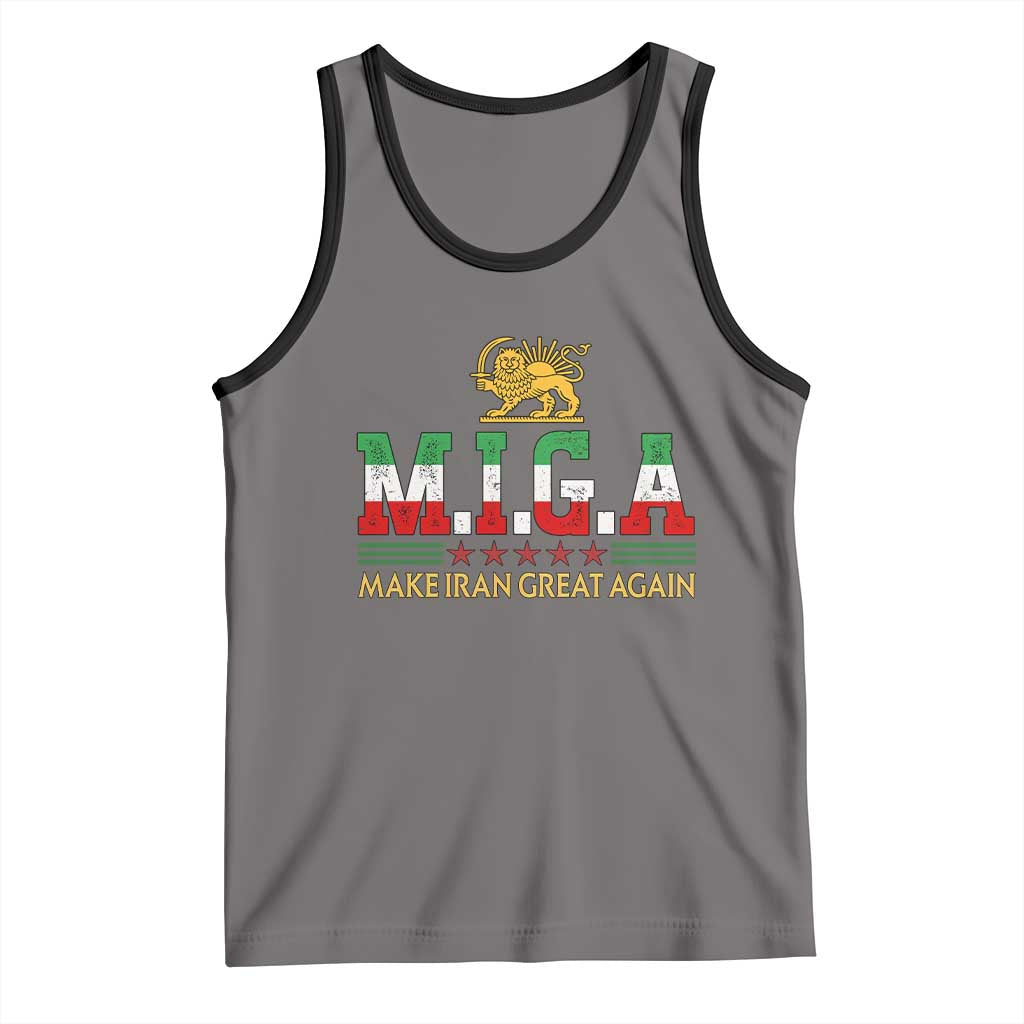 Make Iran Great Again Patriotic MIGA Tank Top Lion and Sun Persian Flag Freedom Iranian Revolution