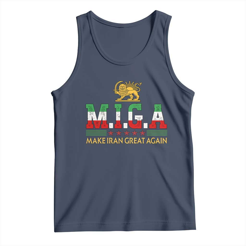 Make Iran Great Again Patriotic MIGA Tank Top Lion and Sun Persian Flag Freedom Iranian Revolution
