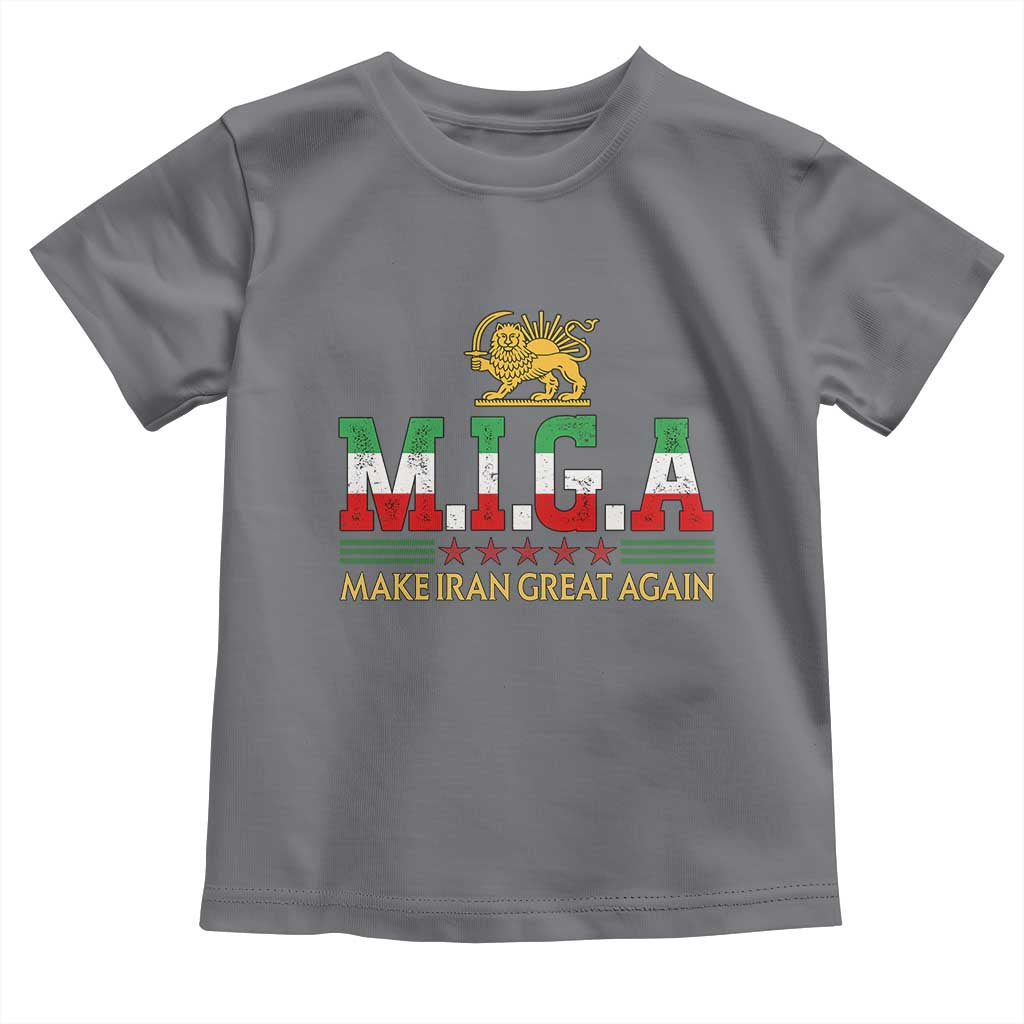 Make Iran Great Again Patriotic MIGA Toddler T Shirt Lion and Sun Persian Flag Freedom Iranian Revolution