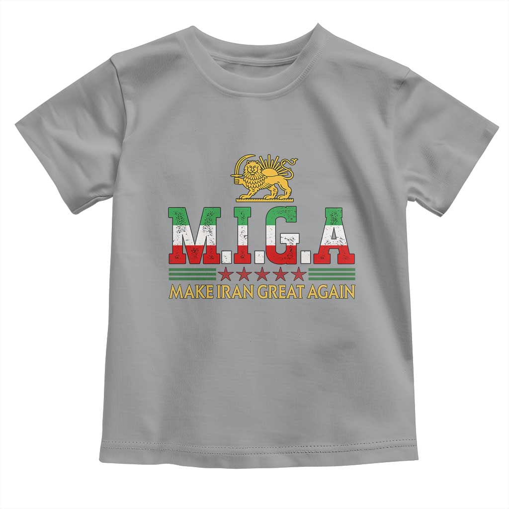 Make Iran Great Again Patriotic MIGA Toddler T Shirt Lion and Sun Persian Flag Freedom Iranian Revolution
