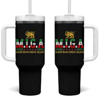 Make Iran Great Again Patriotic MIGA Tumbler With Handle Lion and Sun Persian Flag Freedom Iranian Revolution